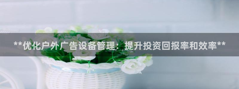 杏宇官方平台官网：**优化户外广告设备管理：提升投资回报率和效率**