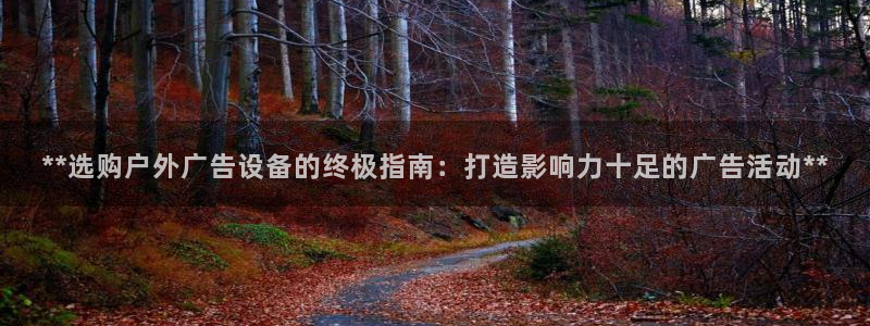 杏宇官方平台官网：**选购户外广告设备的终极指南：打造影响力十足的广告活动**