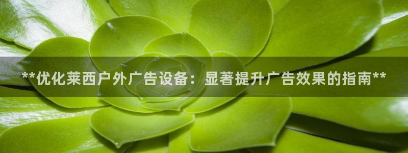 杏宇平台登陆：**优化莱西户外广告设备：显著提升广告效果的指南**