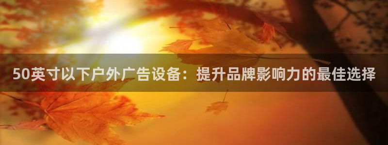 杏宇平台登录步骤图：50英寸以下户外广告设备：提升品牌影响力的最佳选择
