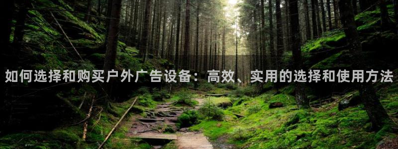 杏宇平台代理怎么赚钱的：如何选择和购买户外广告设备：高效、实用的选择和使用方法