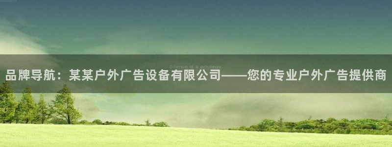 杏宇平台代理怎么赚钱：品牌导航：某某户外广告设备有限公司——您的专业户外广告提供商