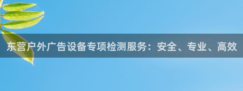 杏宇平台登录方法：东营户外广告设备专项检测服务：安全、专业、高效