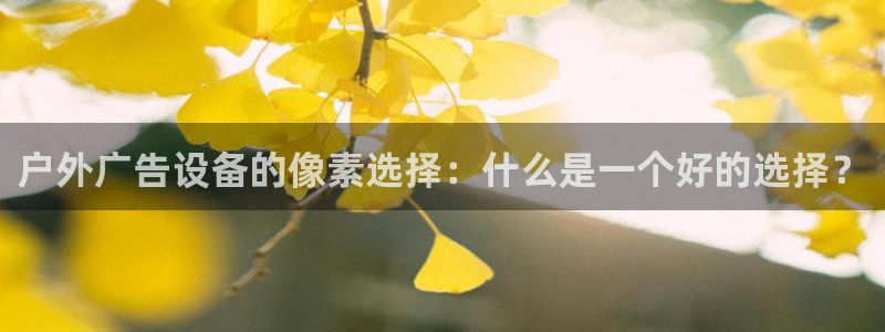 杏宇平台代理怎么样啊：户外广告设备的像素选择：什么是一个好的选择？