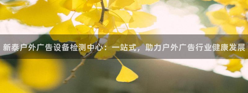 杏宇平台总代理：新泰户外广告设备检测中心